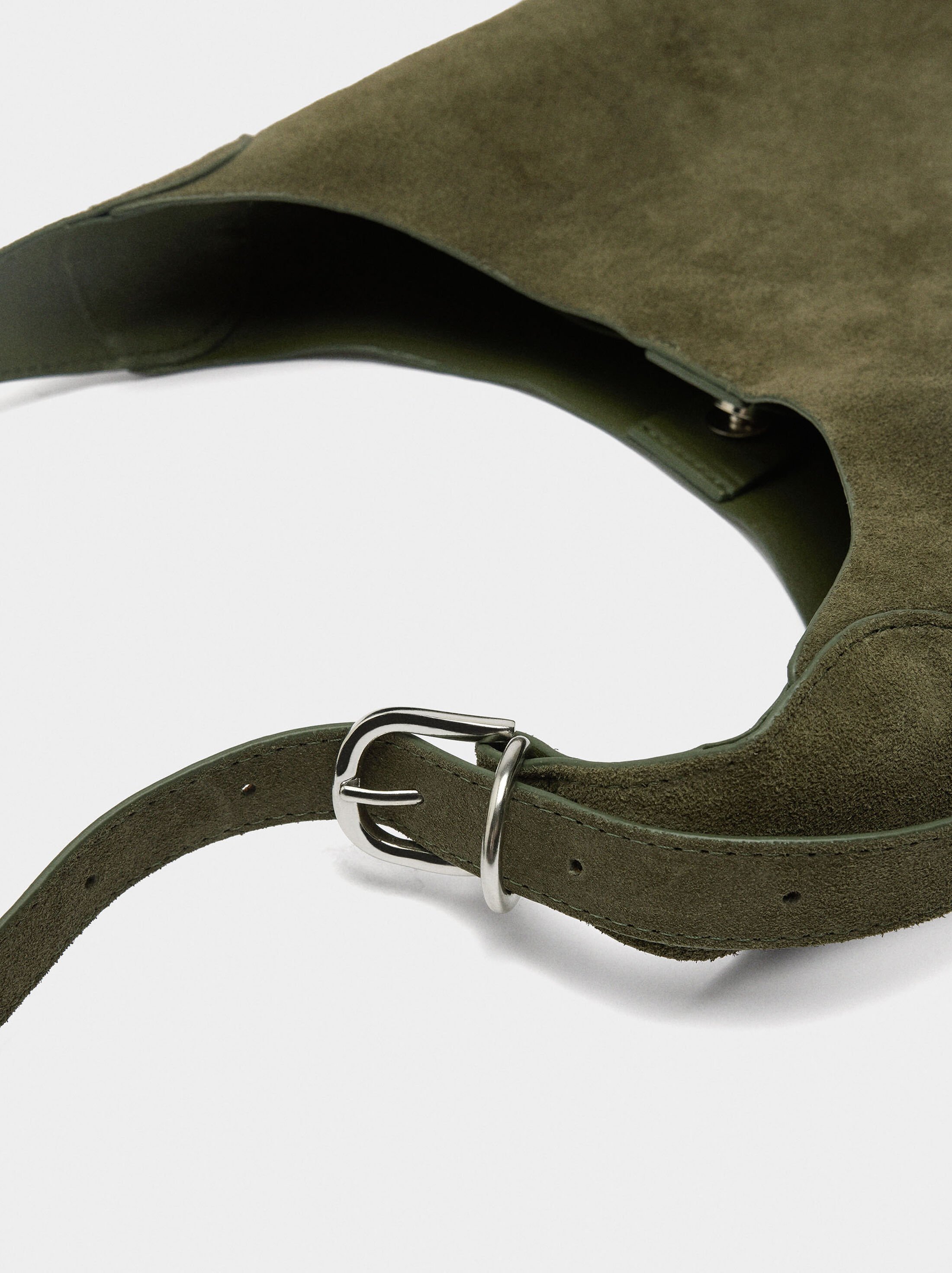 Suede leather shoulder bag image number 1.0