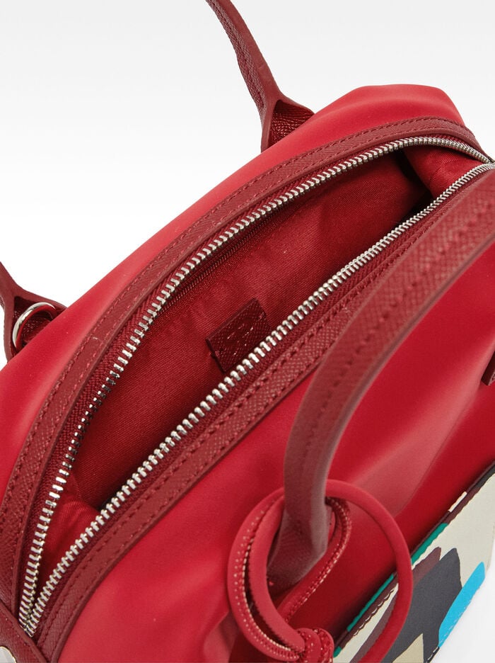 Soft texture tote bag with pendant