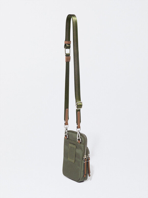 Bolsa Para Telemóvel De Nylon, Caqui, hi-res