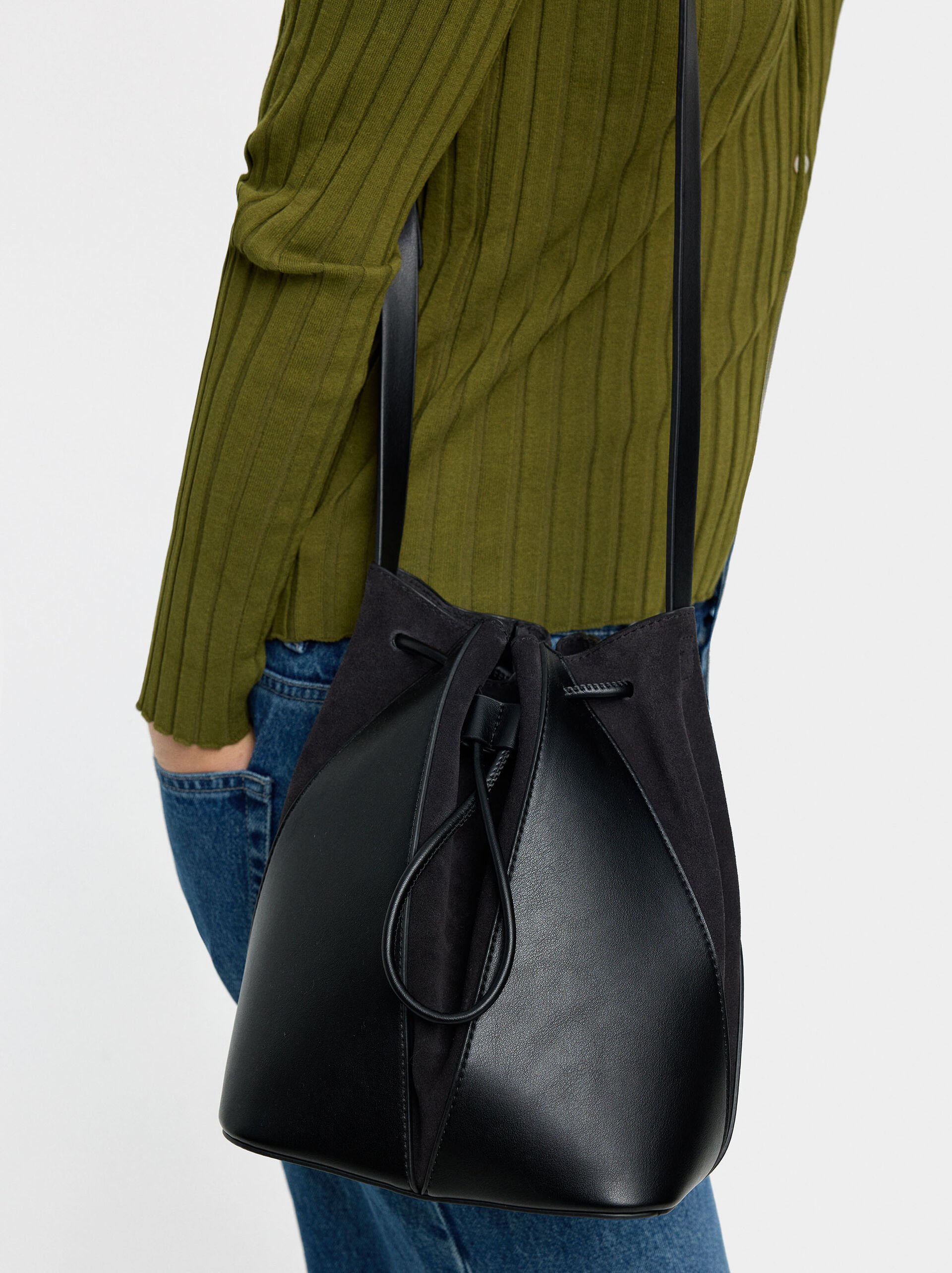 Sac seau avec cuir M image number 1.0