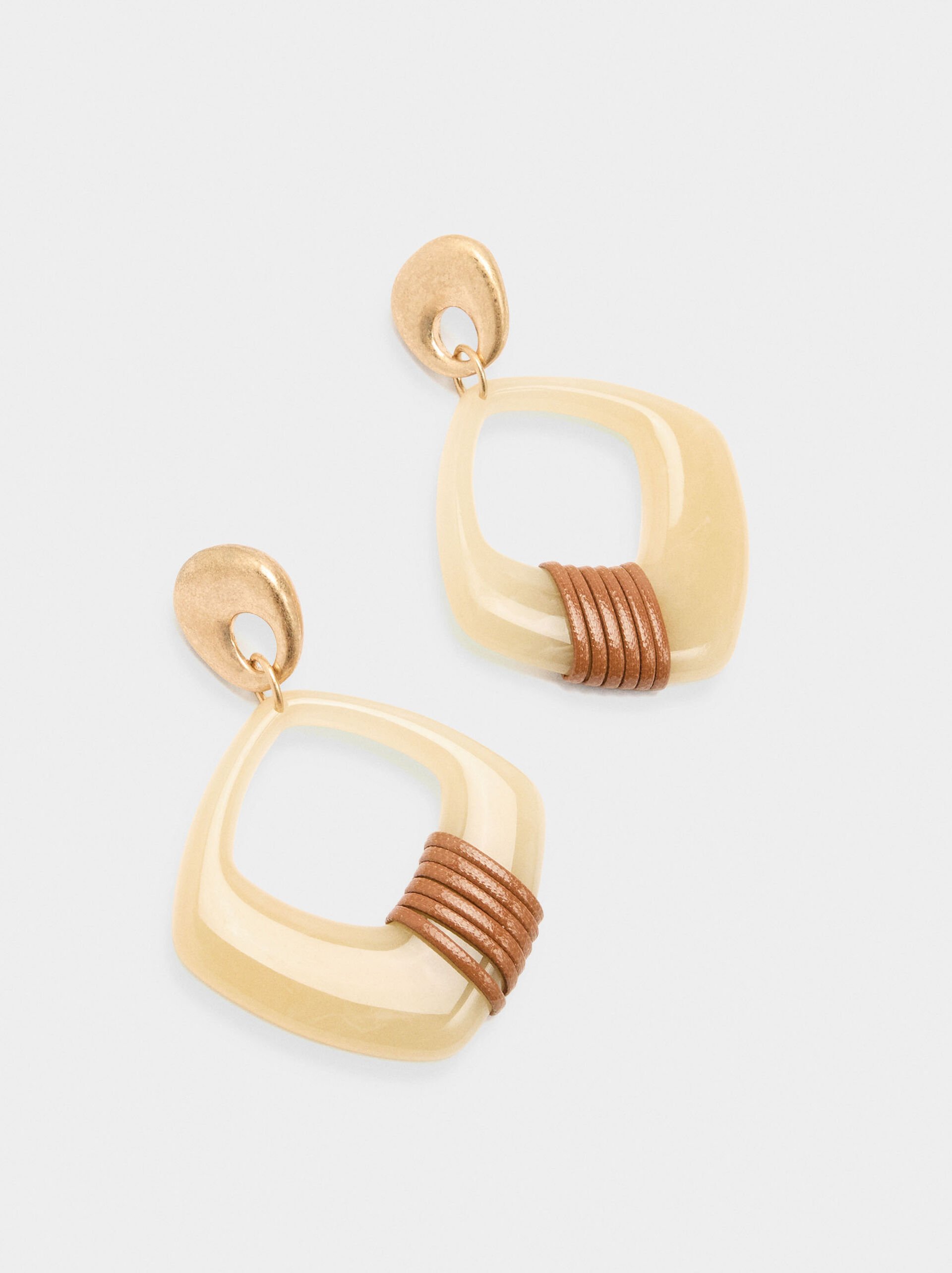 Long earrings with resin image number 1.0