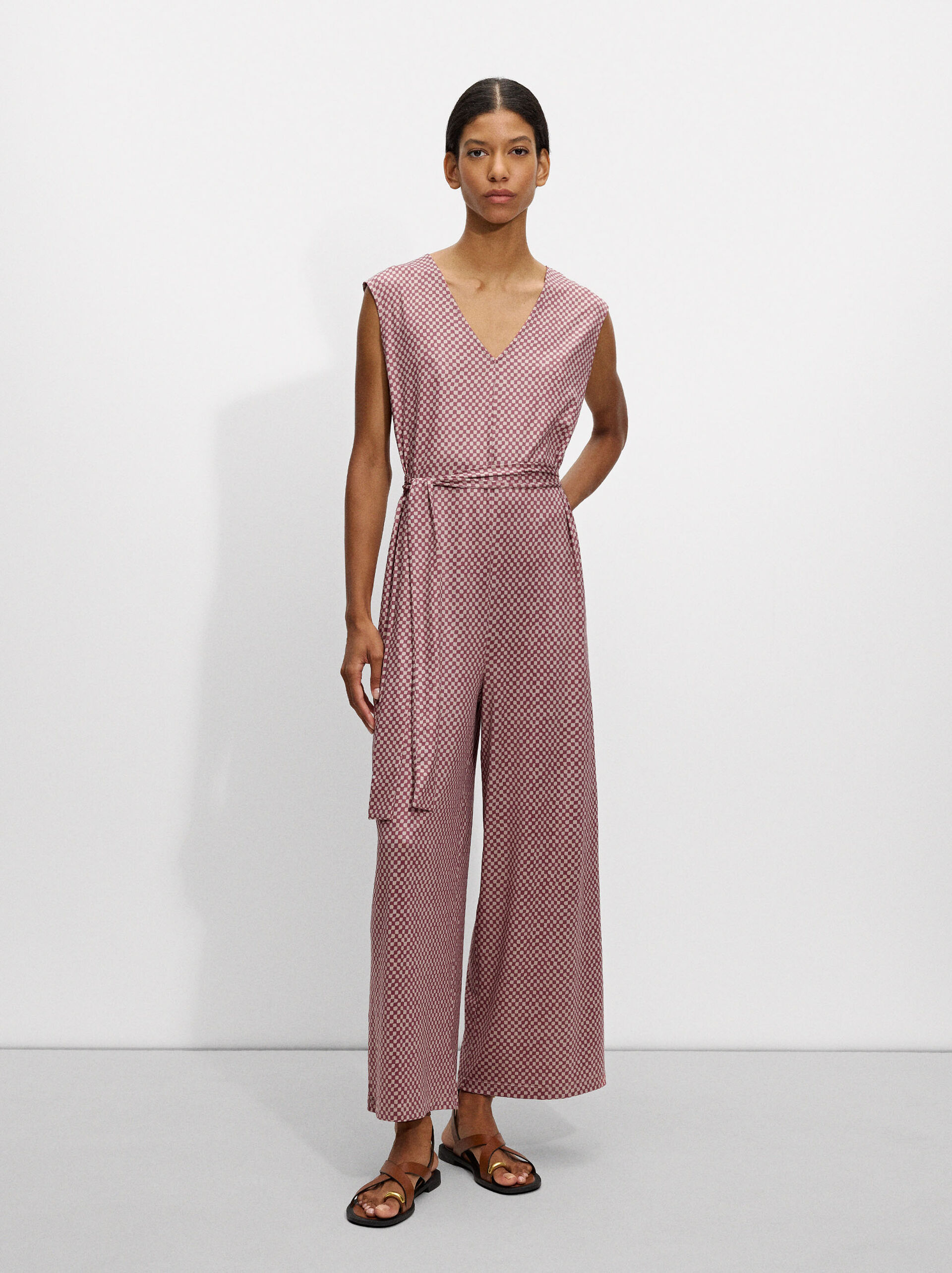 Printed long jumpsuit image number 0.0