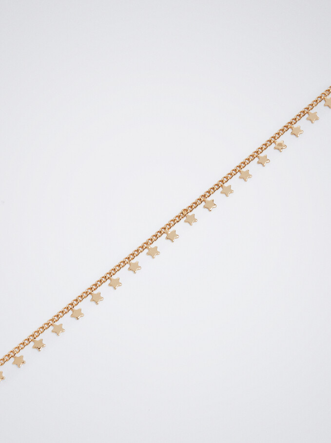 Short Necklace With Stars, Golden, hi-res