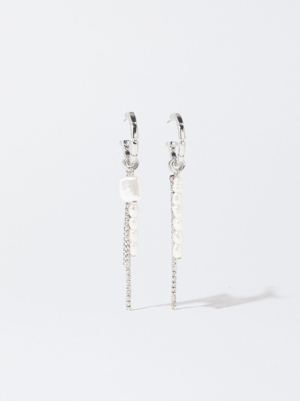 Silver Earrings With Crystals