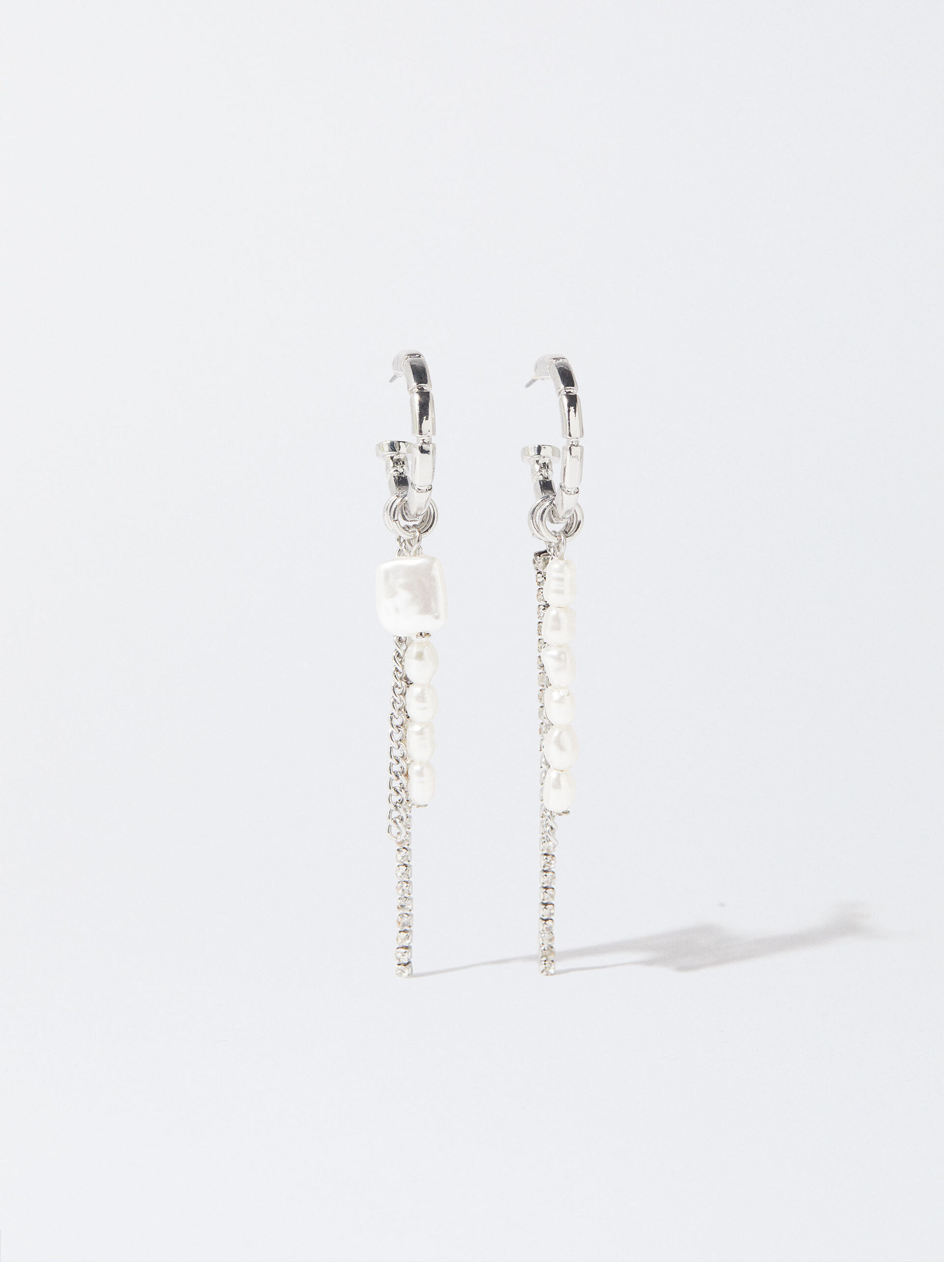 Silver Earrings With Crystals image number 0.0