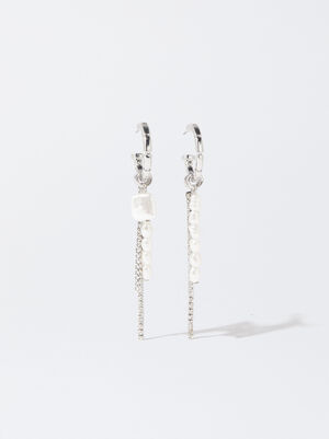 Silver Earrings With Crystals image number 0.0