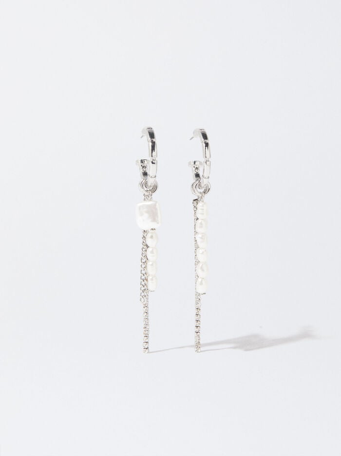 Silver Earrings With Crystals
