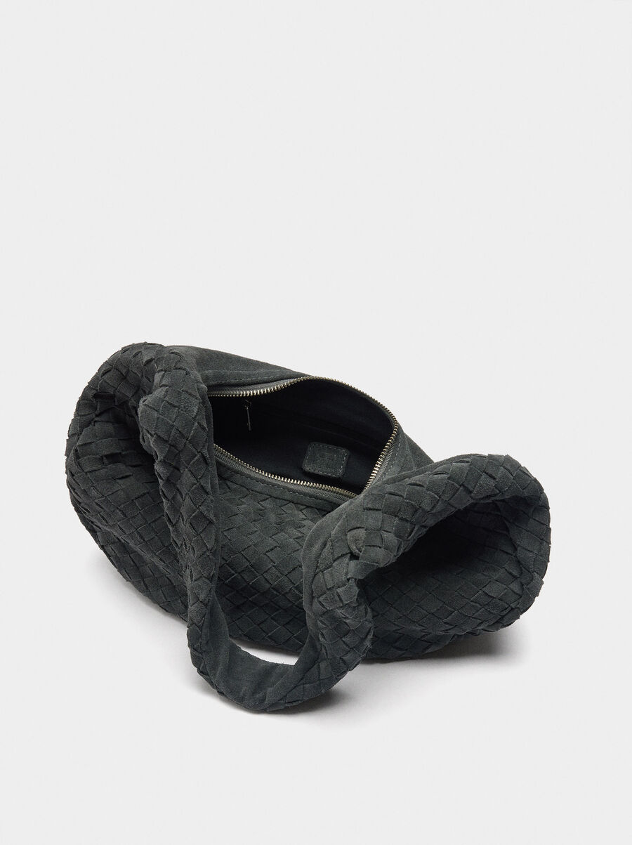 Hobo bag with braided leather