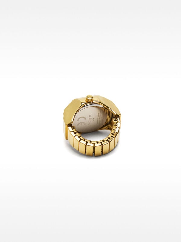 Gold-plated steel watch ring