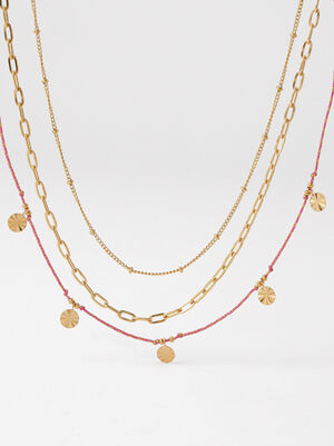 Set Of Golden Necklaces - Stainless Steel image number 0.0