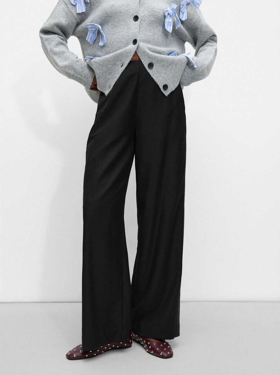 Straight wool trousers