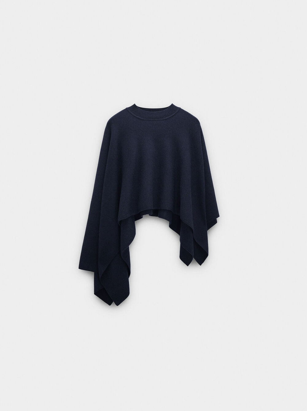 Asymmetric knit poncho