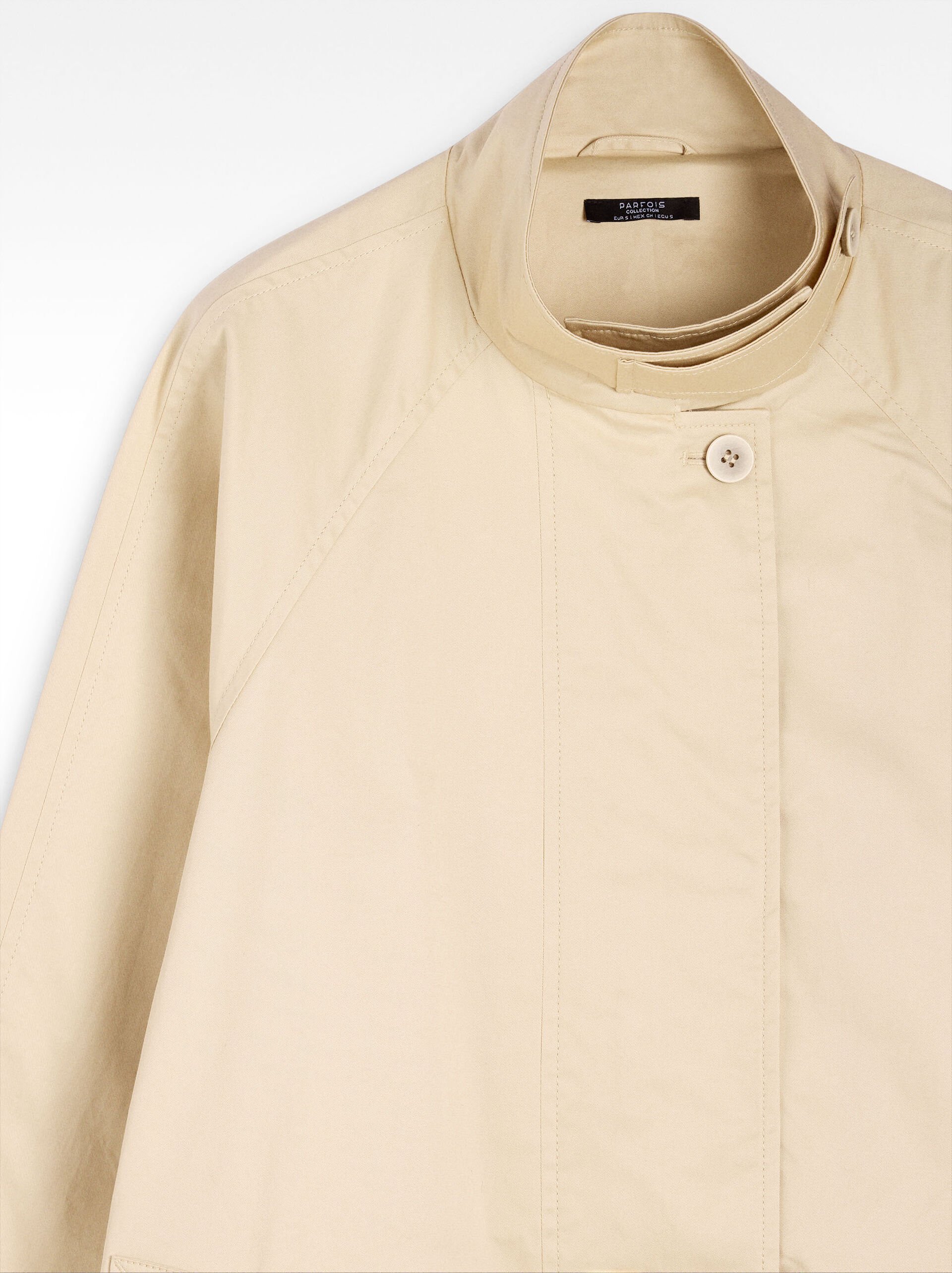 High-neck cotton coat image number 6.0