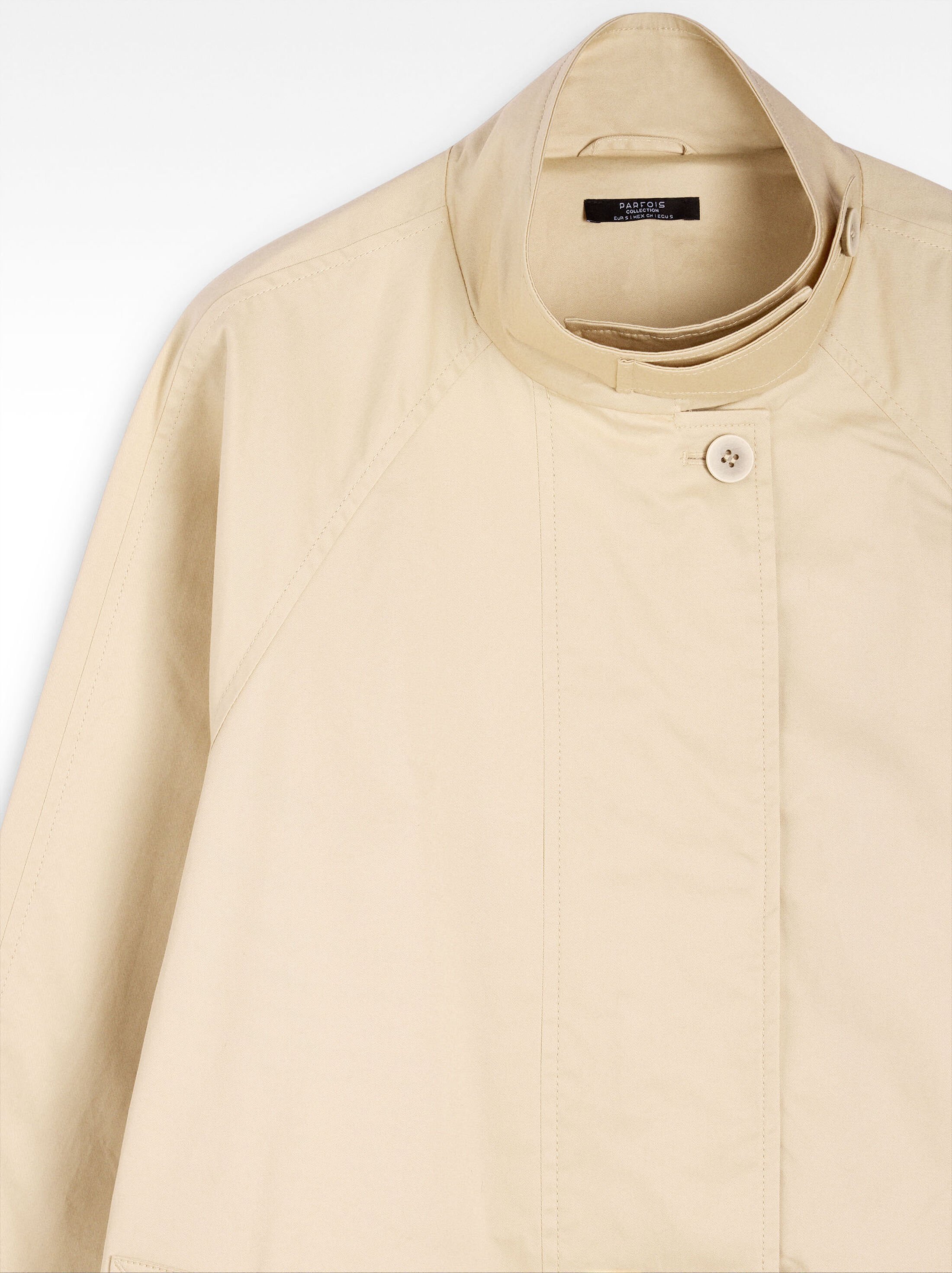 High-neck cotton coat image number 6.0
