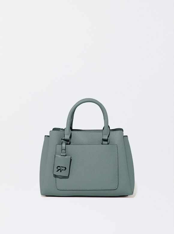 Tote Bag With Pendant, Green, hi-res