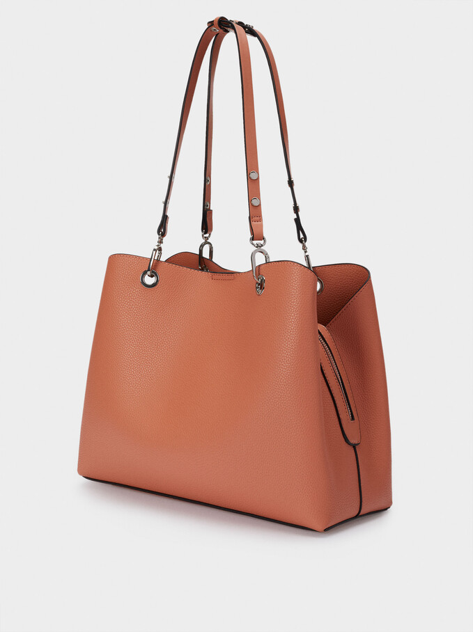 Tote Bag With Adjustable Straps, Coral, hi-res