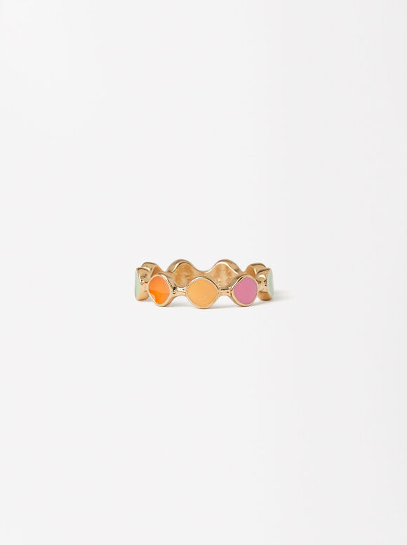 Emaille Ring, Mehrfarbig, hi-res