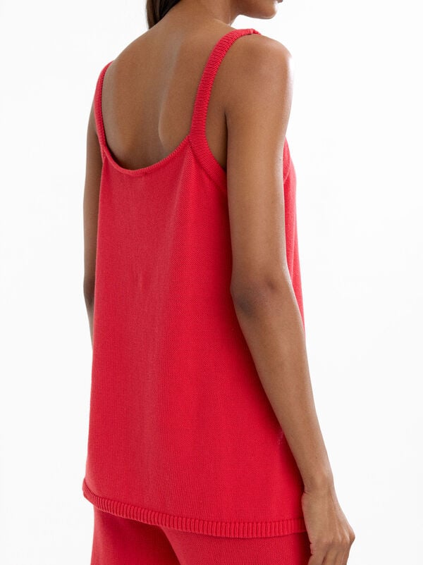 Knit top with straps 100% cotton