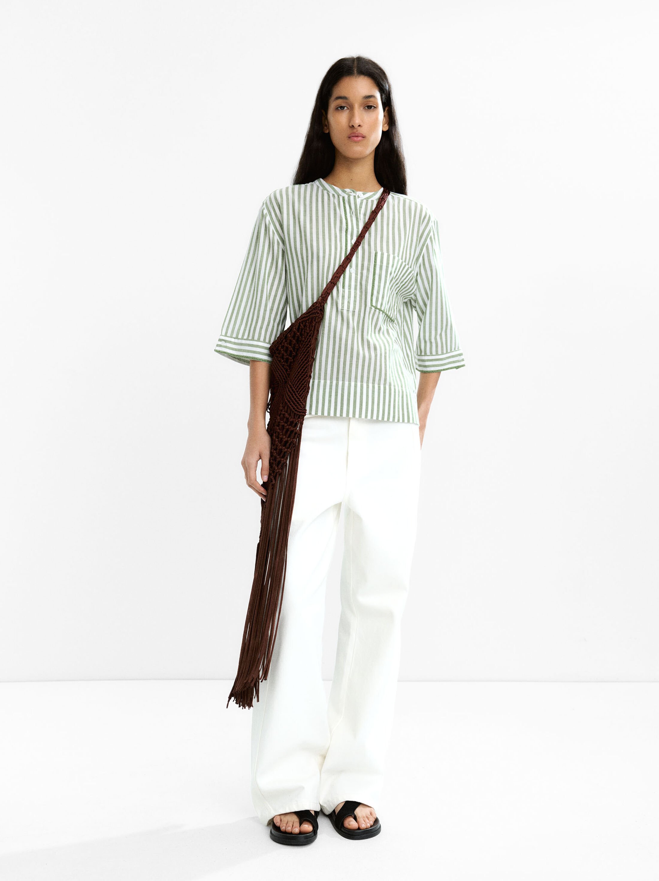 100% cotton striped shirt image number 1.0