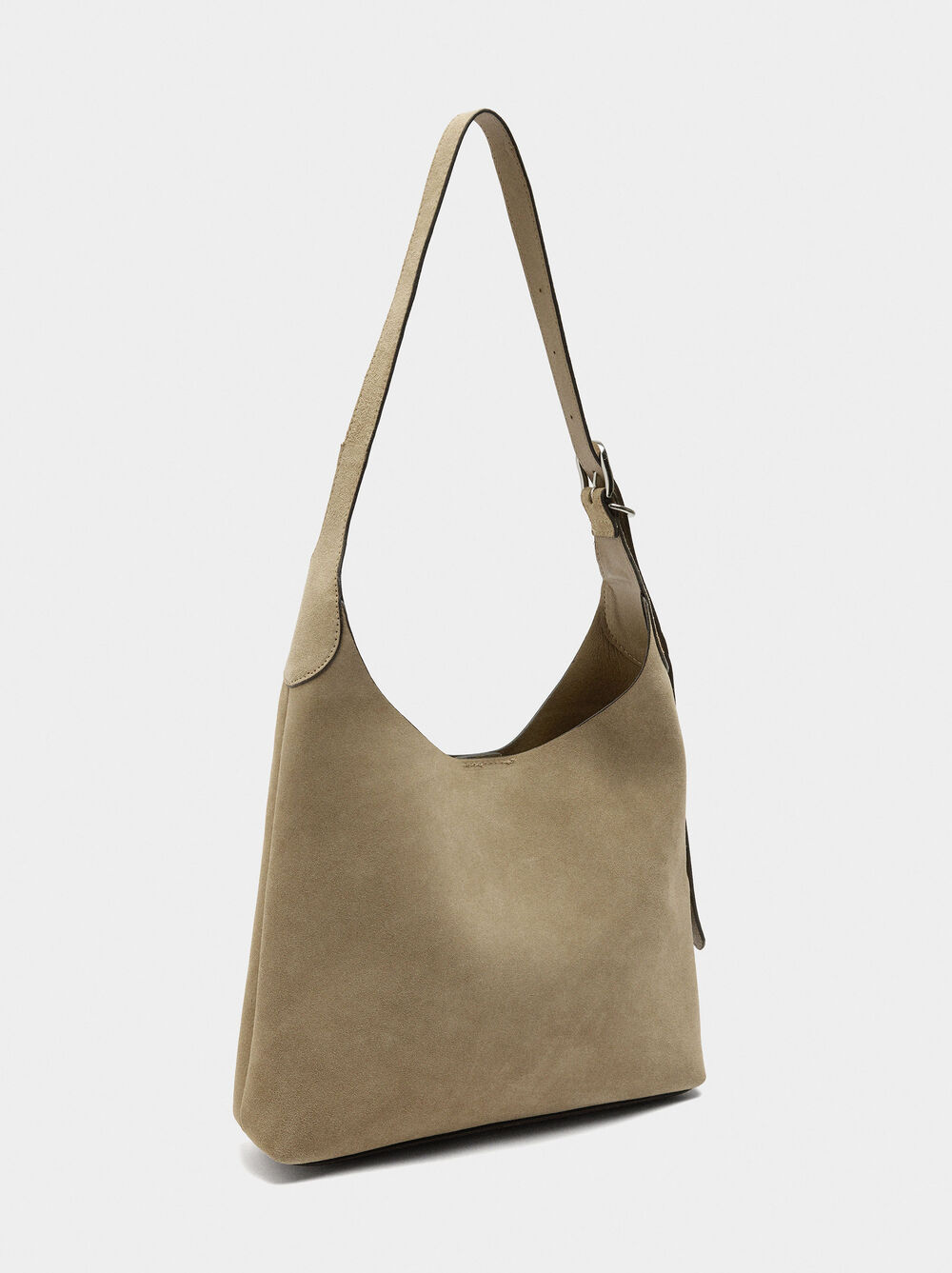 Suede leather shoulder bag