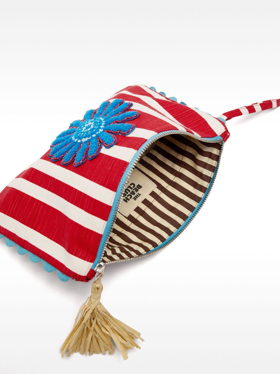 Striped envelope handbag