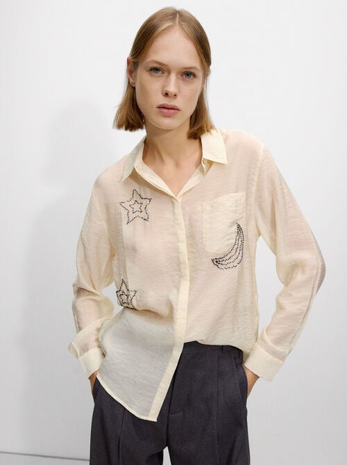 Shirt with bead detailing