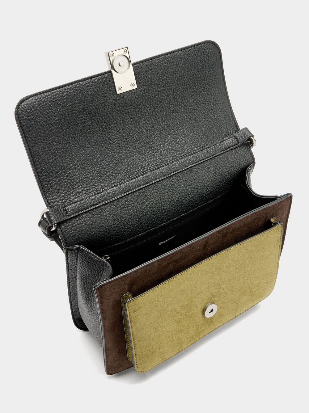 Animal printed crossbody bag with flap