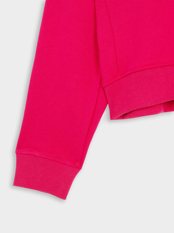 100% Cotton Sweatshirt, Pink, hi-res