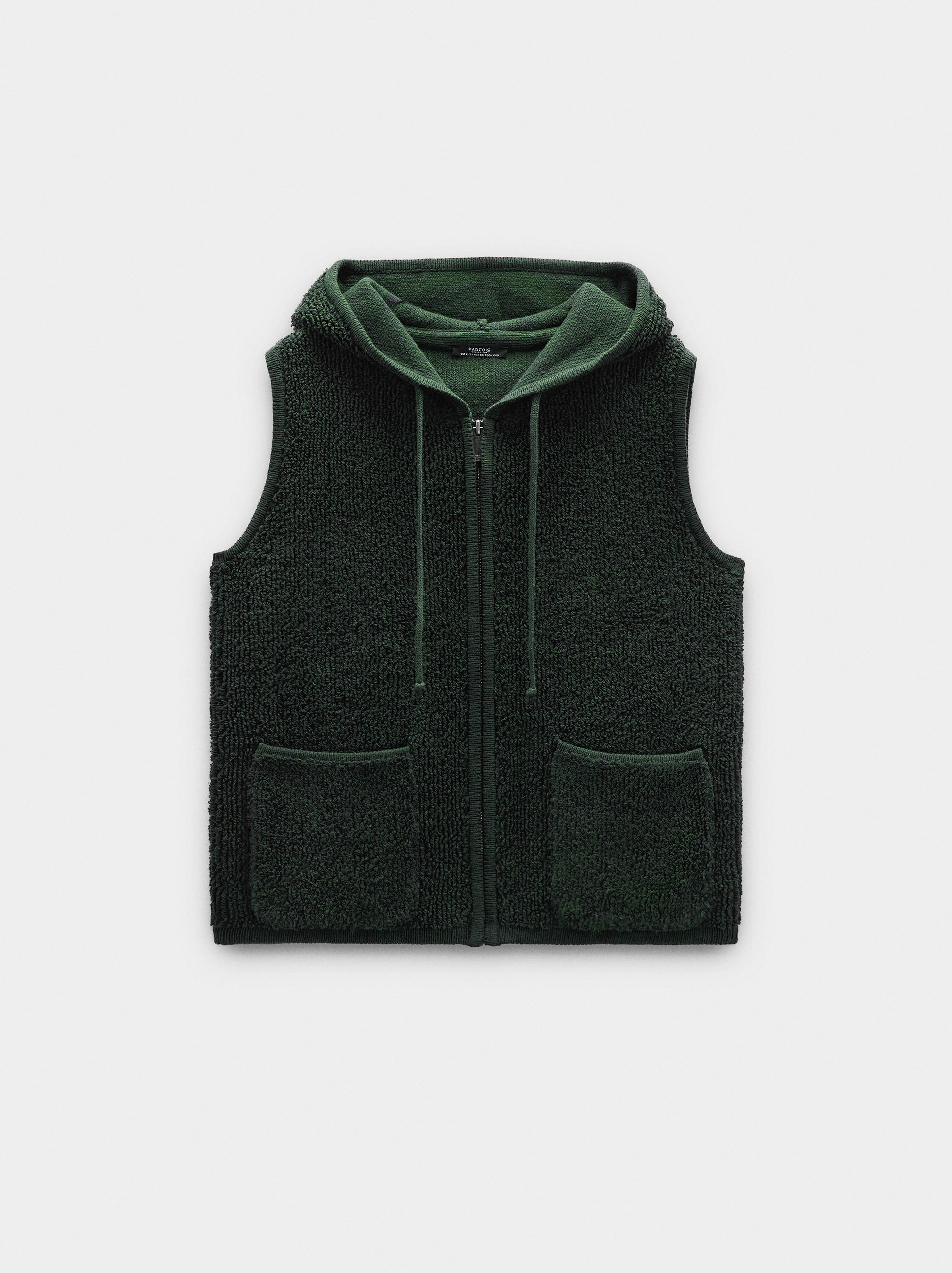 Knitted vest with hood Green | Parfois Finland