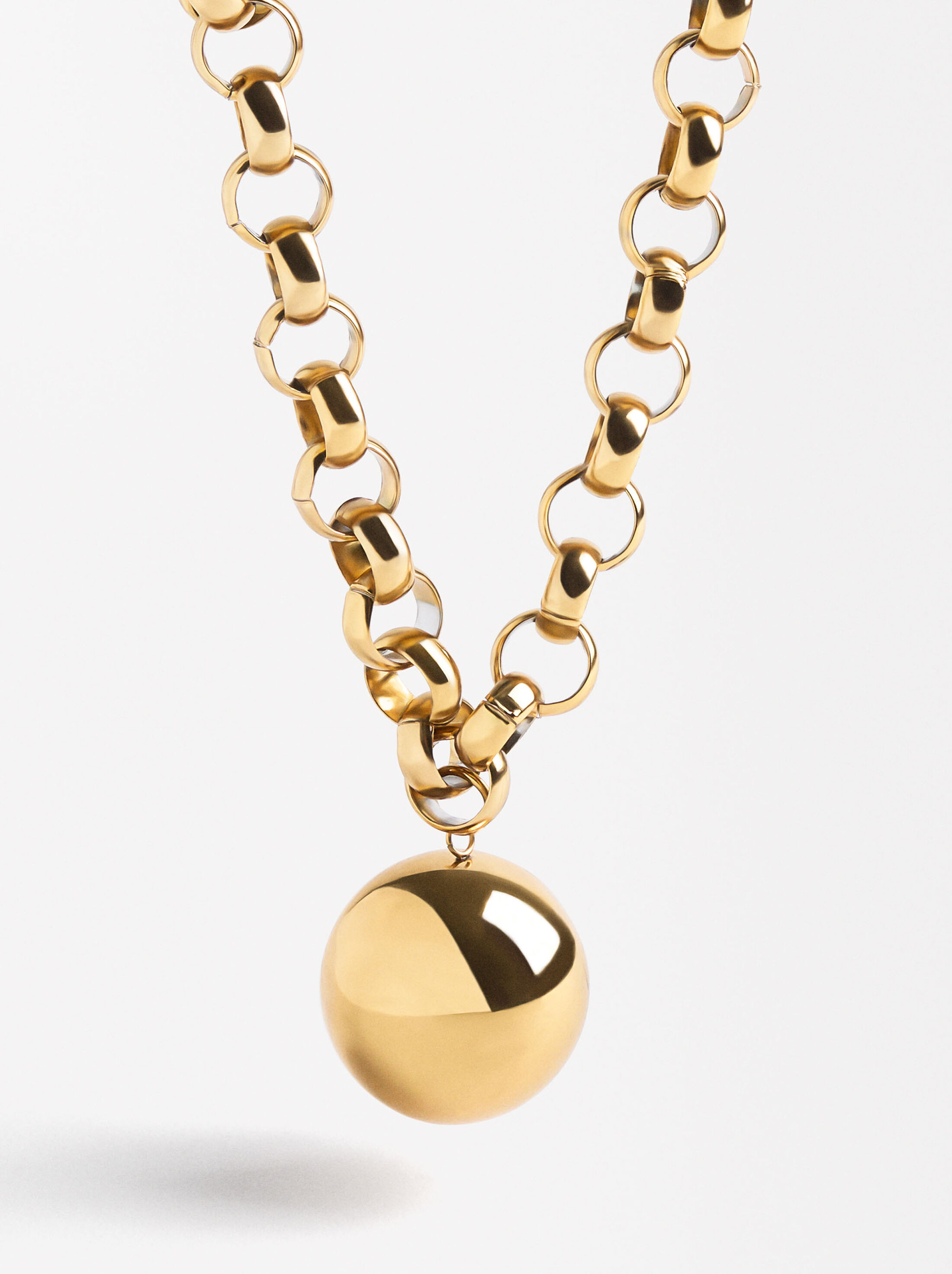 Long chain necklace with a sphere image number 1.0