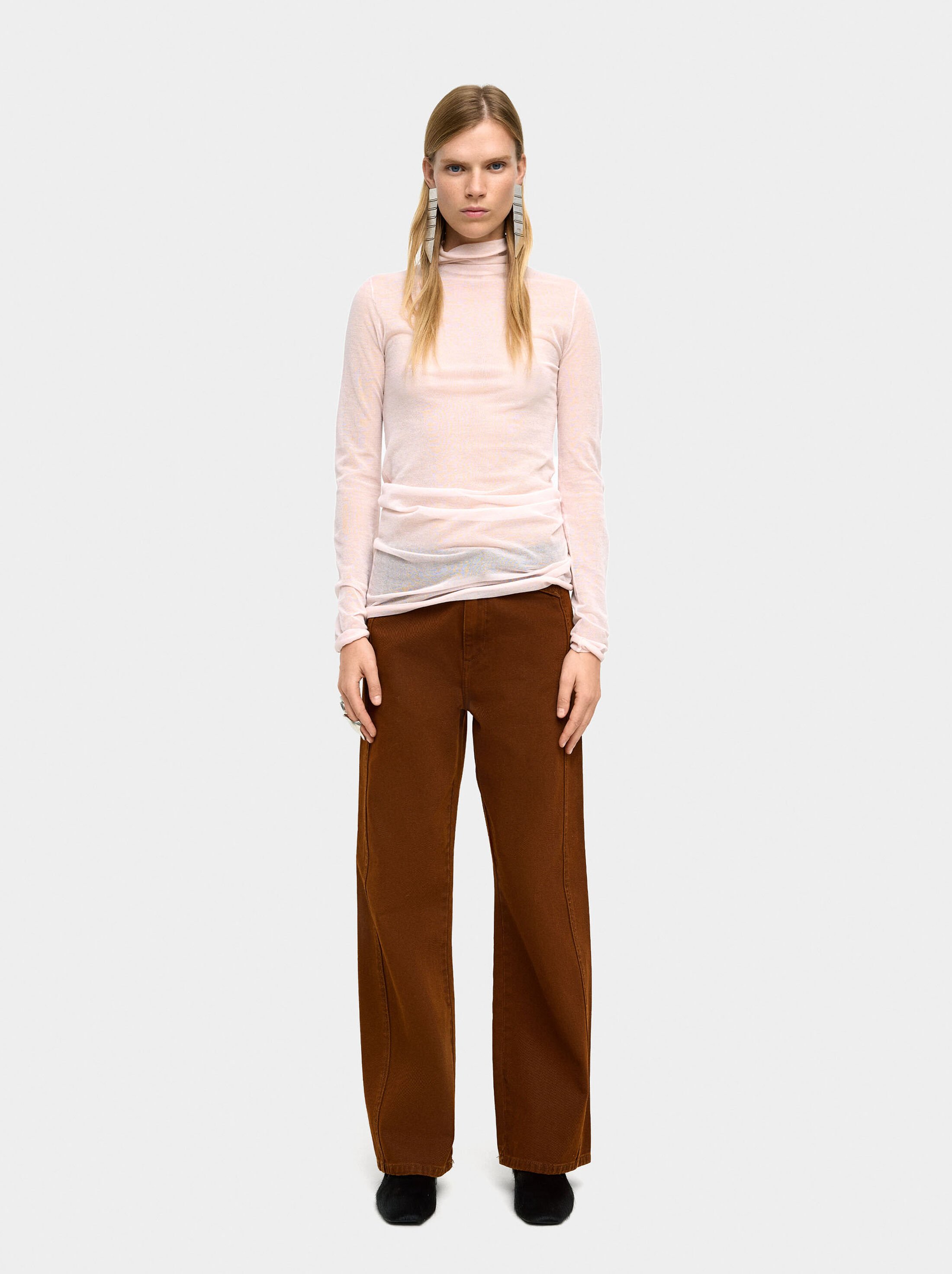 Knit sweater with high neck image number 4.0