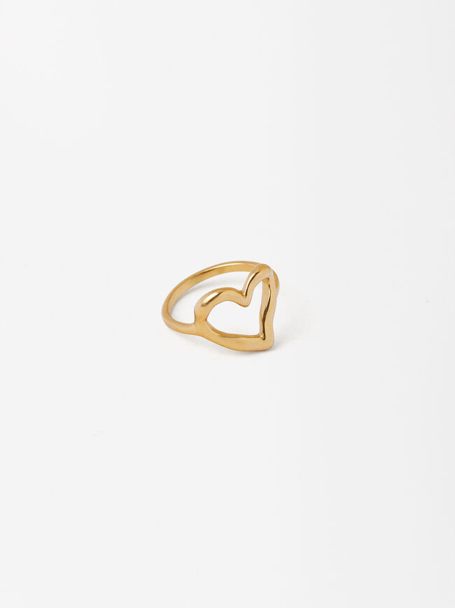 Stainless Steel Heart Ring image number 3.0