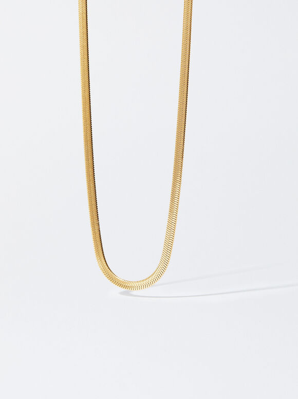 Personalisierte Stahl-Halskette, Golden, hi-res