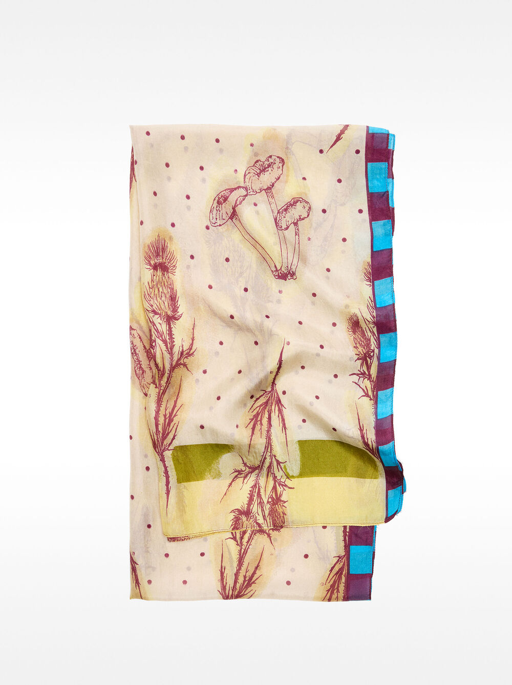 Lenço estampado 100% seda