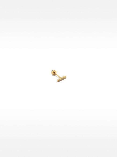 Piercing de oreja tipo barra con cristales – acero inoxidable