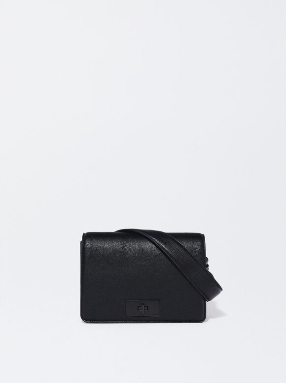 Shoulder Bag With Strap, Black, hi-res