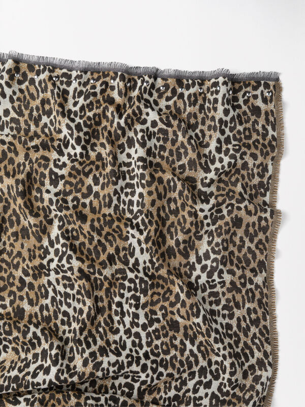 Foulard stampa leopardata