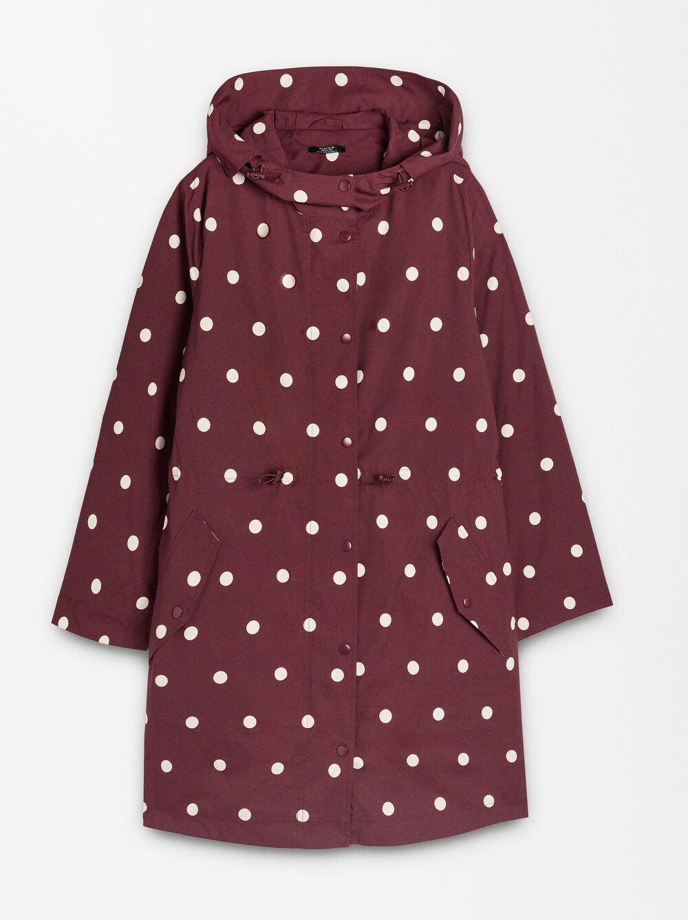 Polka dot parka with hood