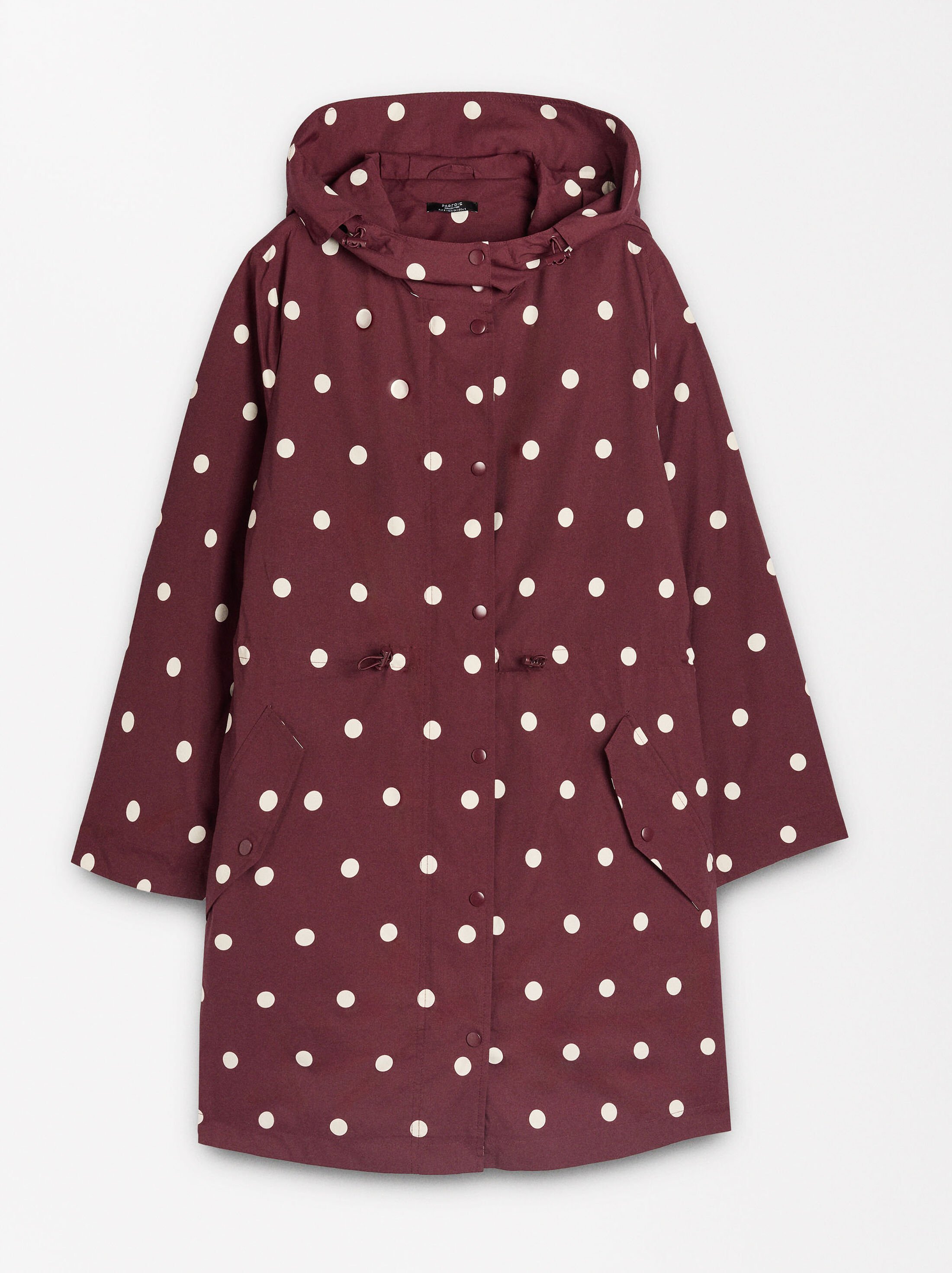 Polka dot parka with hood image number 4.0
