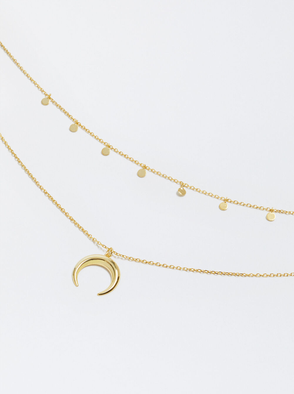 Collaret curt d'argent 925 amb banya