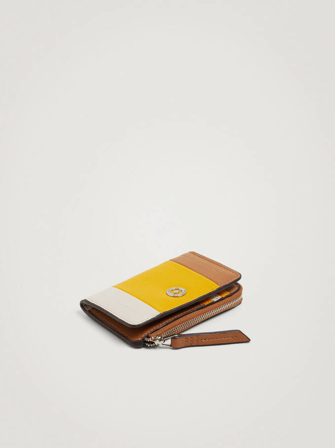 Kartentasche Mit Patchwork-Design, Gelb, hi-res