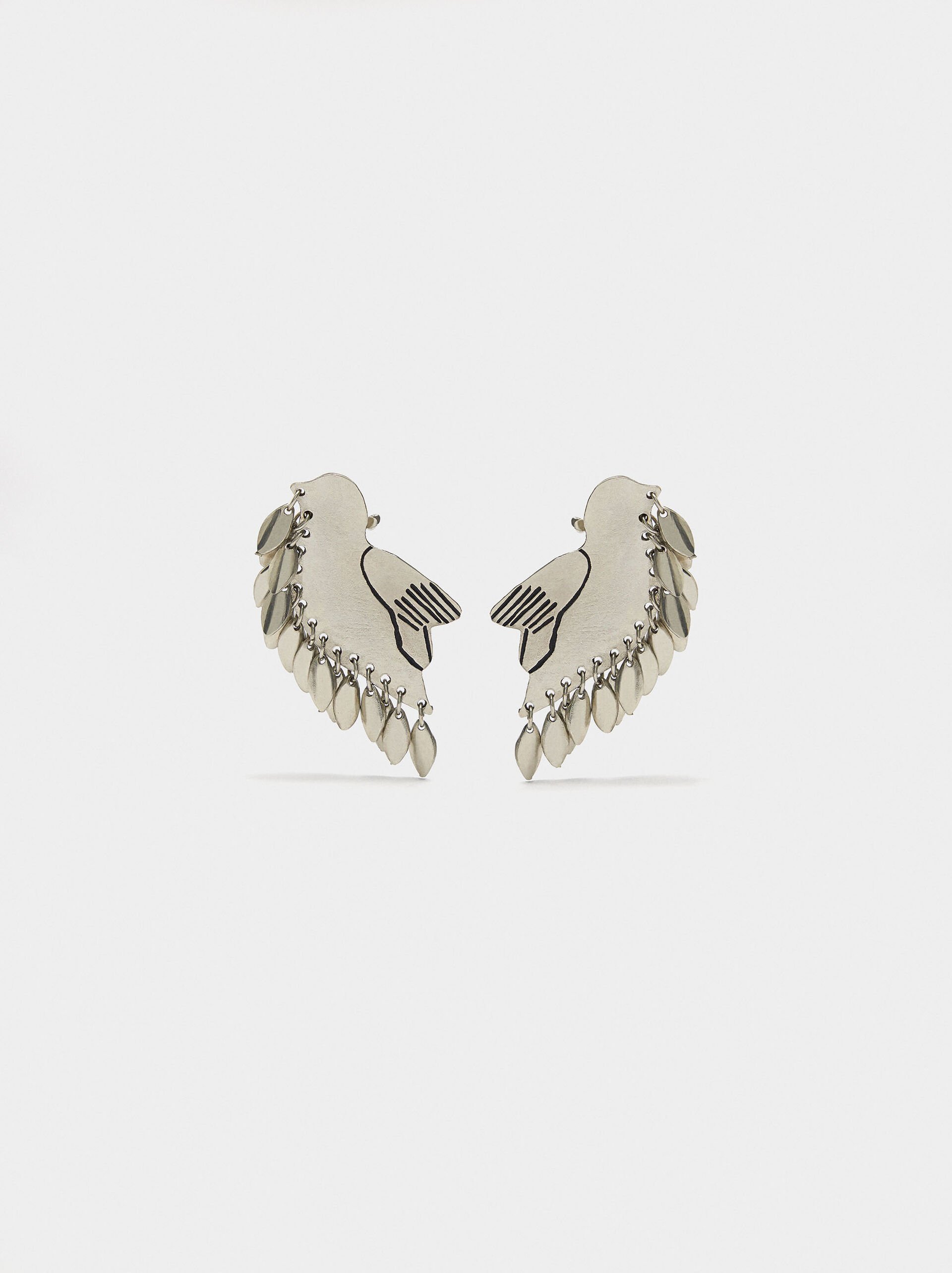 Earrings ear jacket with bird image number 0.0