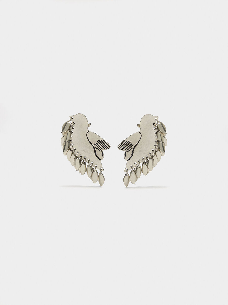 Pendientes ear jacket de pájaro