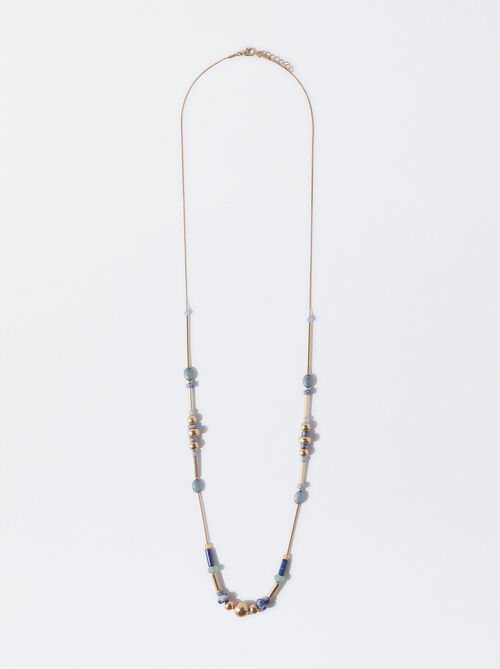 Gold Necklace With Stones