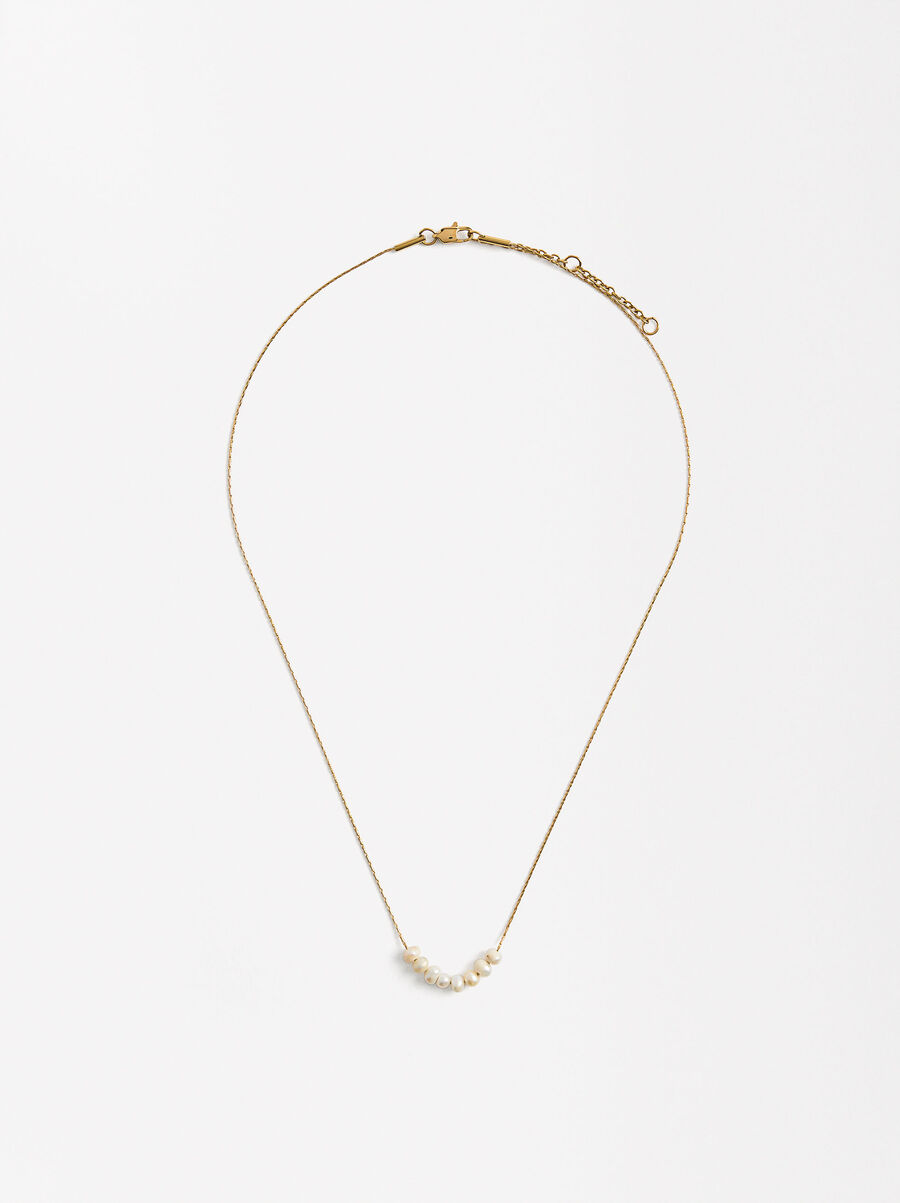 Collier avec perle d'eau douce - Acier inoxydable