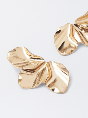 Medium Flower Earrings, Golden, hi-res