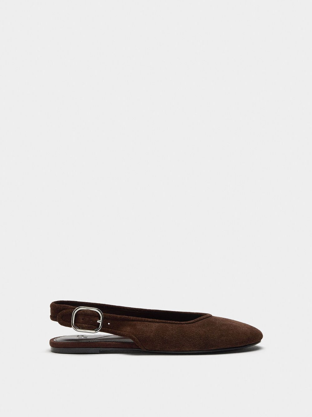 Leather ballet flats with slingback