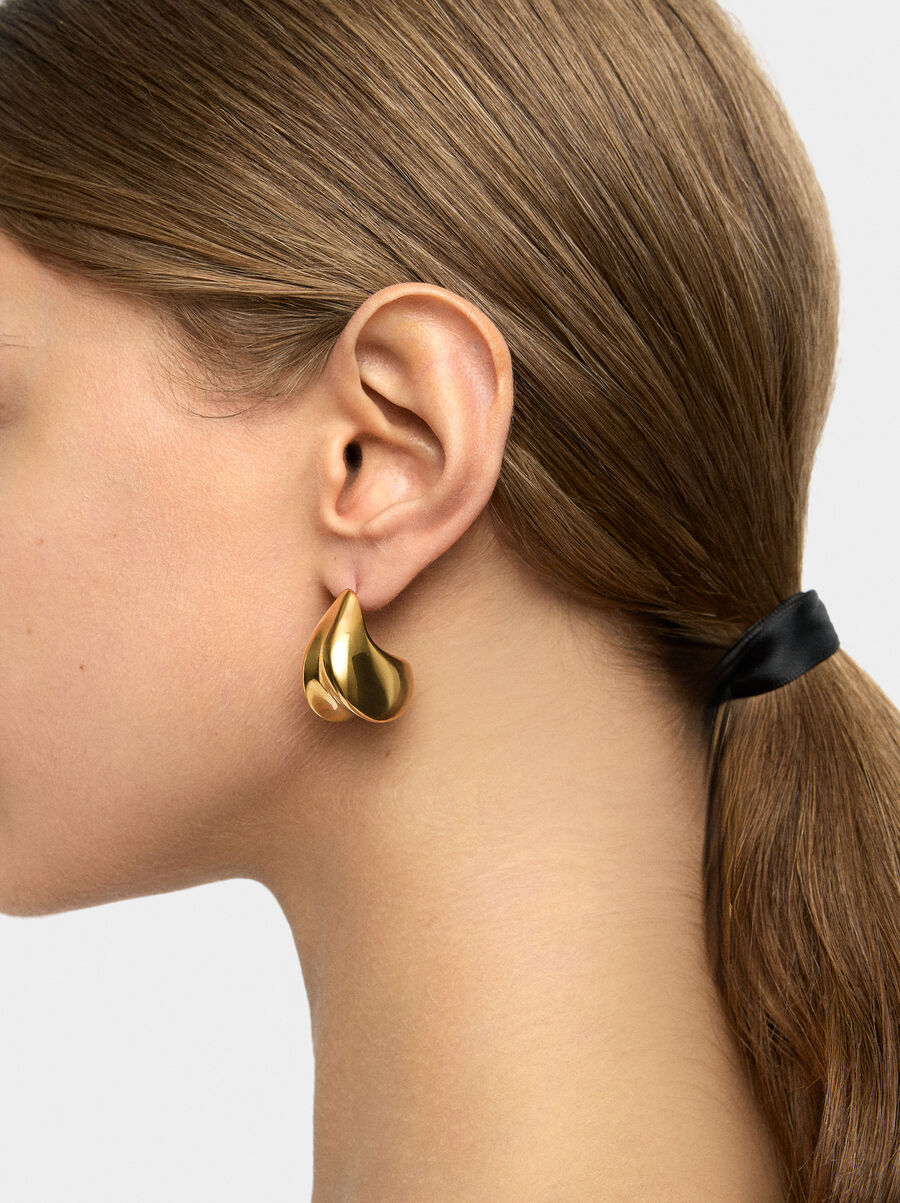 Voluminous hoop earrings – stainless steel