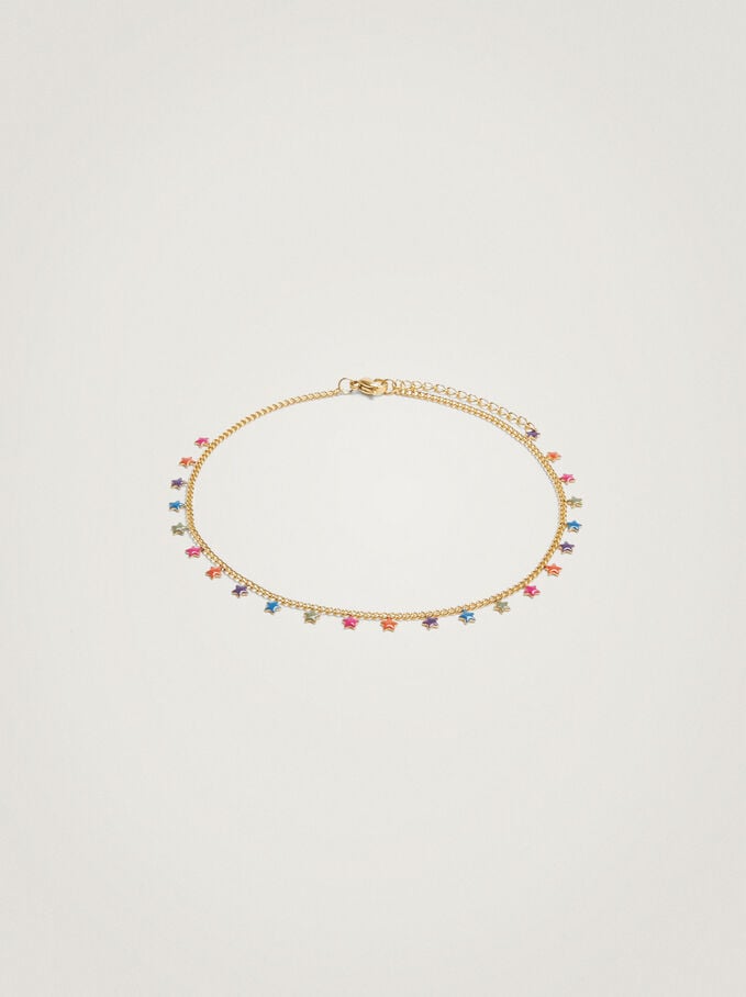 Bracelet De Cheville En Acier Avec Étoiles, Multicolore, hi-res