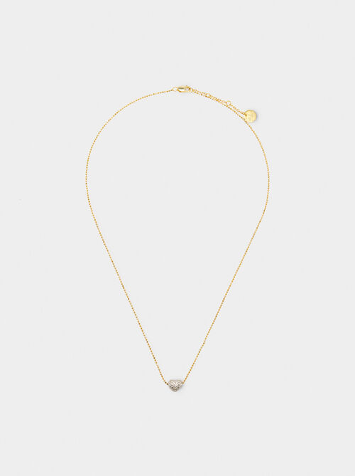 Pendant necklace with cubic zirconia stones - 925 sterling silver